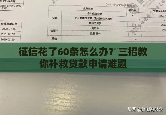 征信花了60条怎么办？三招教你补救贷款申请难题
