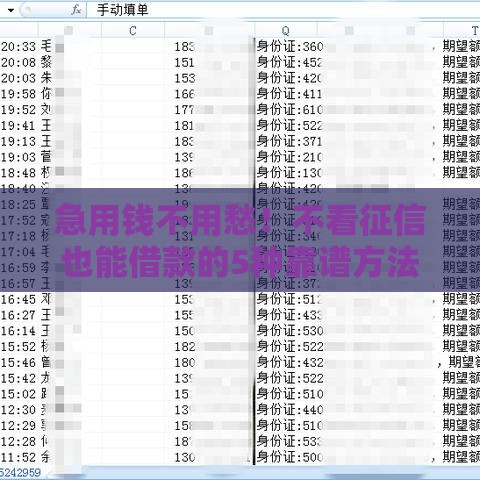 急用钱不用愁！不看征信也能借款的5种靠谱方法，低门槛轻松下款！