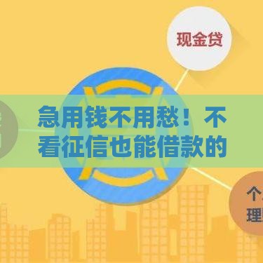急用钱不用愁！不看征信也能借款的5种靠谱方法，低门槛轻松下款！
