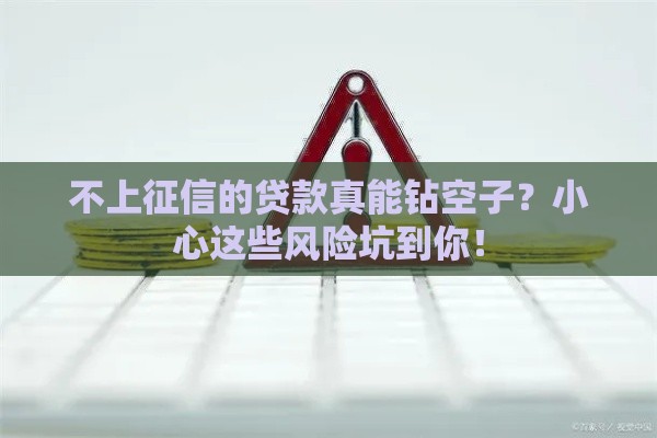 不上征信的贷款真能钻空子？小心这些风险坑到你！