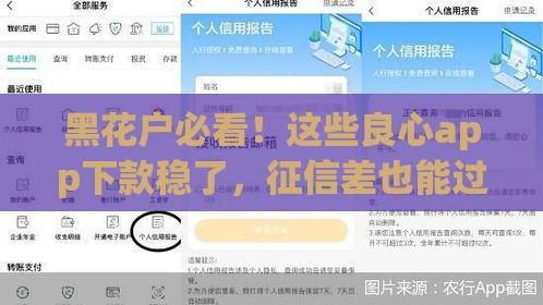黑花户必看！这些良心app下款稳了，征信差也能过