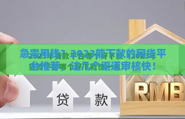 急需用钱？2023能下款的网贷平台推荐，这几个渠道审核快！