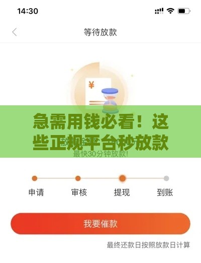 急需用钱必看!这些正规平台秒放款到账 急需用钱必看!这些正规平台秒放款到账