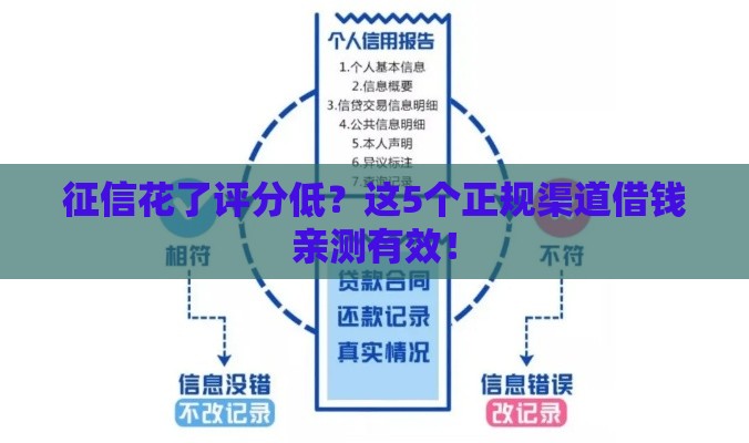 征信花了评分低？这5个正规渠道借钱亲测有效！