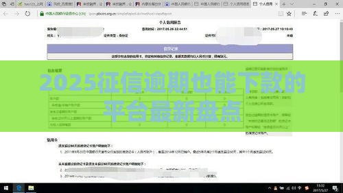 2025征信逾期也能下款的平台最新盘点