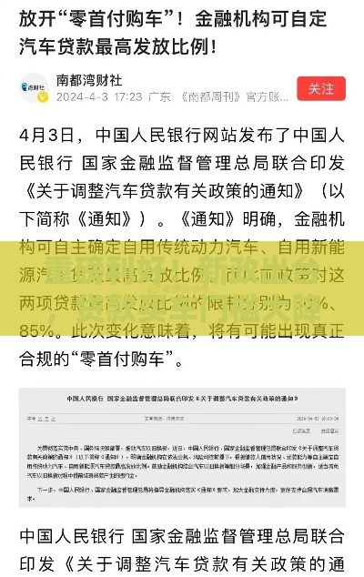 重磅利好！新政出台，贷款买车门槛大降？