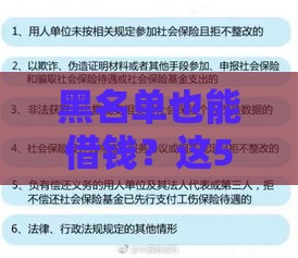 黑名单也能借钱？这5类平台或许能帮你应急周转！