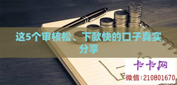 这5个审核松、下款快的口子真实分享