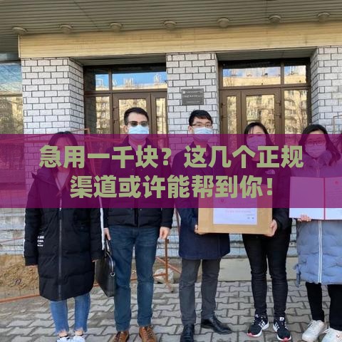 急用一千块？这几个正规渠道或许能帮到你！