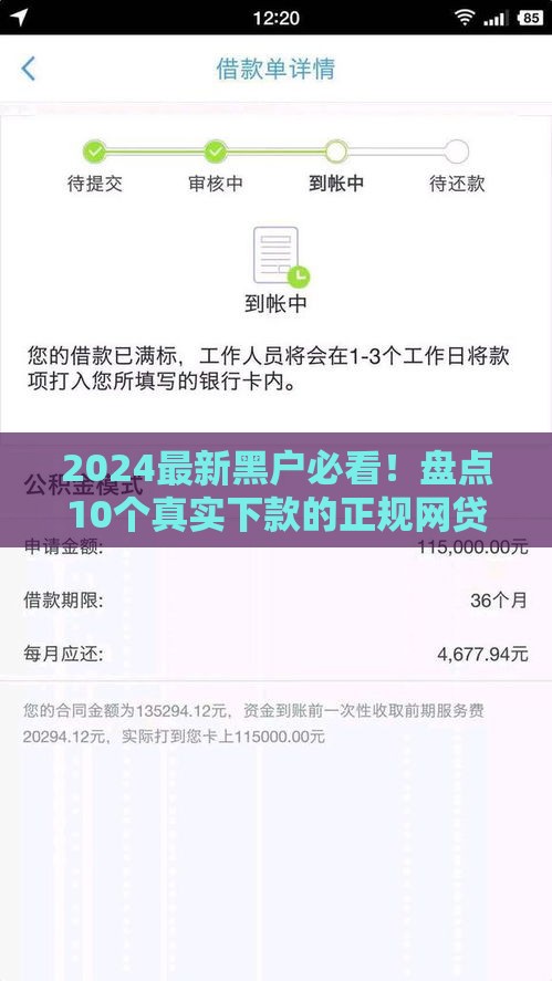2024最新黑户必看！盘点10个真实下款的正规网贷平台