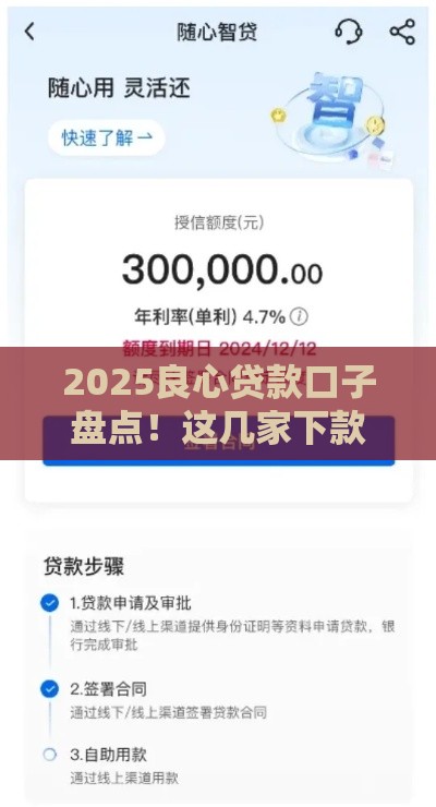 2025良心贷款口子盘点！这几家下款快审核松