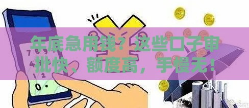 年底急用钱？这些口子审批快、额度高，手慢无！