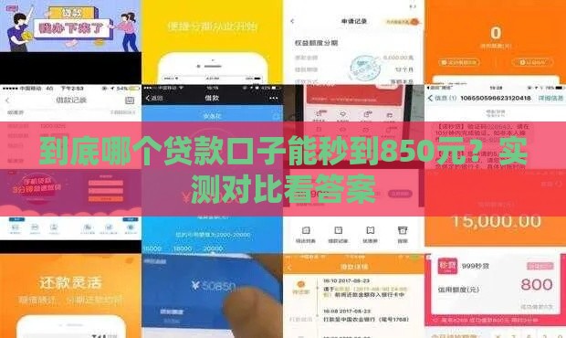 到底哪个贷款口子能秒到850元？实测对比看答案