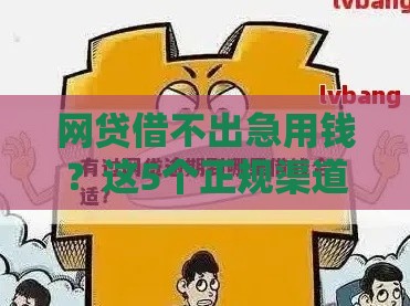 网贷借不出急用钱？这5个正规渠道或许能帮到你！