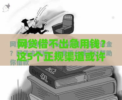 网贷借不出急用钱？这5个正规渠道或许能帮到你！