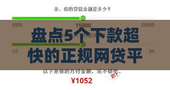 盘点5个下款超快的正规网贷平台（附避坑指南）