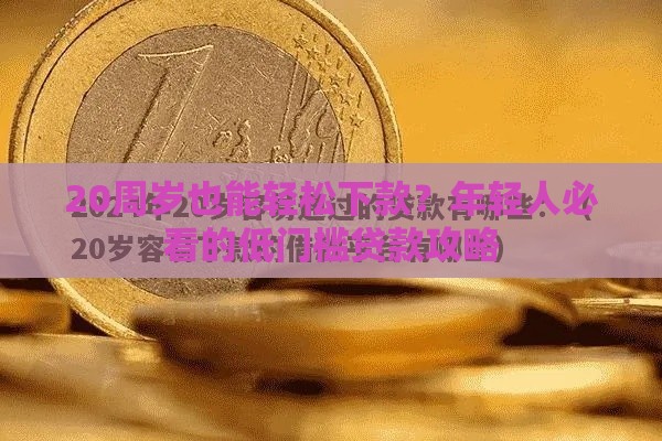 20周岁也能轻松下款？年轻人必看的低门槛贷款攻略