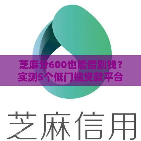 芝麻分600也能借到钱？实测5个低门槛贷款平台，
