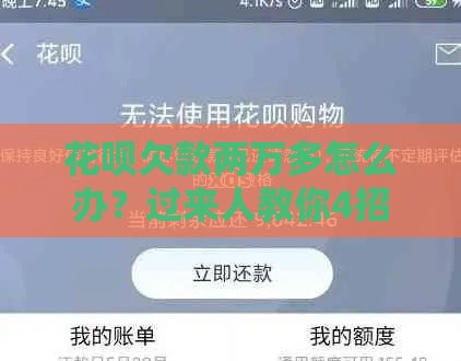 花呗欠款两万多怎么办？过来人教你4招轻松上岸