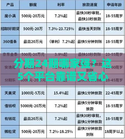 分期24期哪家强？这5个平台靠谱又省心