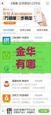 金华有哪些靠谱贷款口子？本地人推荐的5个低息渠道