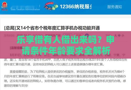 乐享借有人借出来吗？申请条件年龄要求全解析