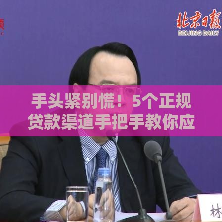 手头紧别慌！5个正规贷款渠道手把手教你应急