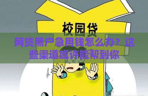 网贷黑户急用钱怎么办？这些渠道或许能帮到你
