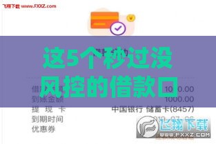 这5个秒过没风控的借款口子，下款快门槛低