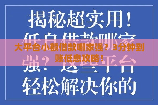 大平台小额借款哪家强？3分钟到账低息攻略！