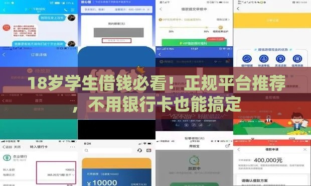 18岁学生借钱必看！正规平台推荐，不用银行卡也能搞定