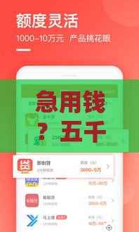 急用钱？五千到一万贷款口子推荐，快速到账不踩坑！