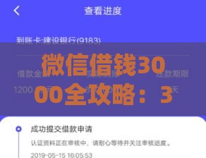 微信借钱3000全攻略：3分钟到账技巧+急用钱必看流程