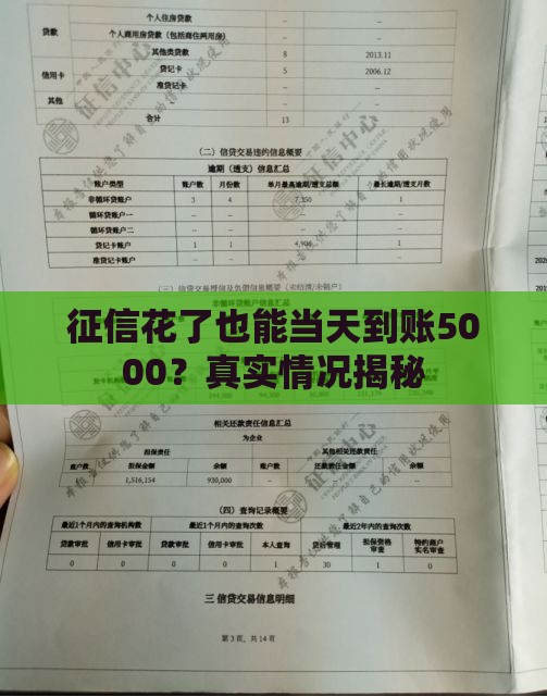 征信花了也能当天到账5000？真实情况揭秘