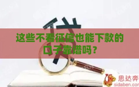 这些不看征信也能下款的口子靠谱吗？