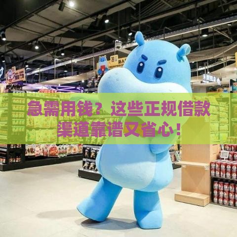 急需用钱？这些正规借款渠道靠谱又省心！