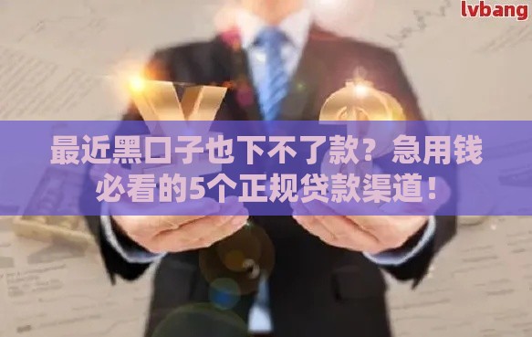 最近黑口子也下不了款？急用钱必看的5个正规贷款渠道！