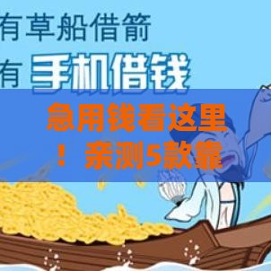 急用钱看这里！亲测5款靠谱手机借钱软件，资质安全一步到位