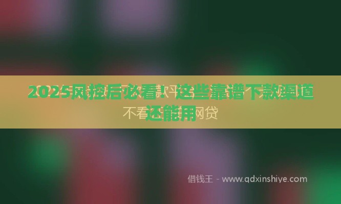 2025风控后必看！这些靠谱下款渠道还能用
