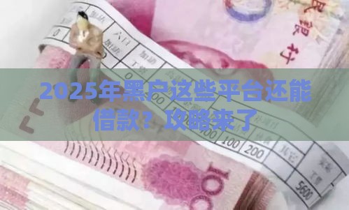 2025年黑户这些平台还能借款？攻略来了