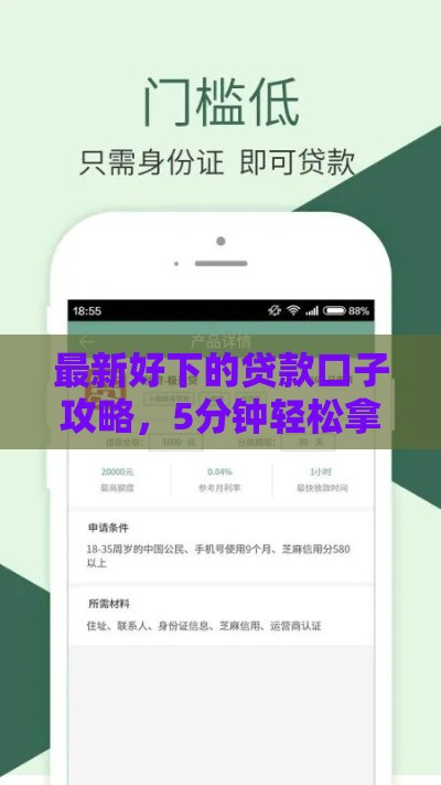 最新好下的贷款口子攻略，5分钟轻松拿钱