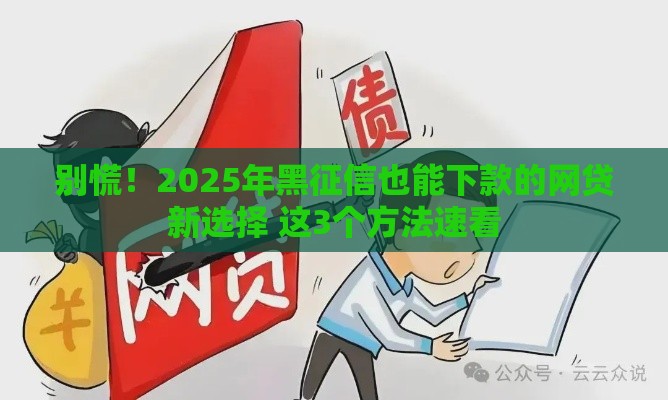 别慌！2025年黑征信也能下款的网贷新选择 这3个方法速看