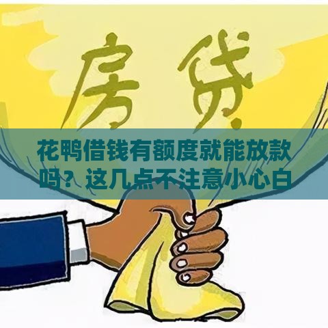 花鸭借钱有额度就能放款吗？这几点不注意小心白高兴