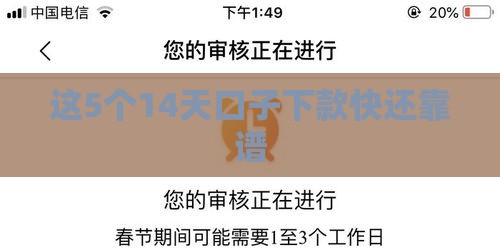 这5个14天口子下款快还靠谱