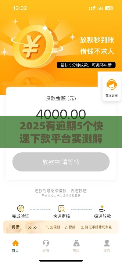 2025有逾期5个快速下款平台实测解析
