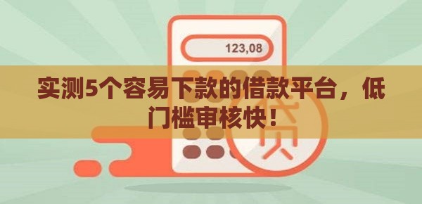 实测5个容易下款的借款平台，低门槛审核快！