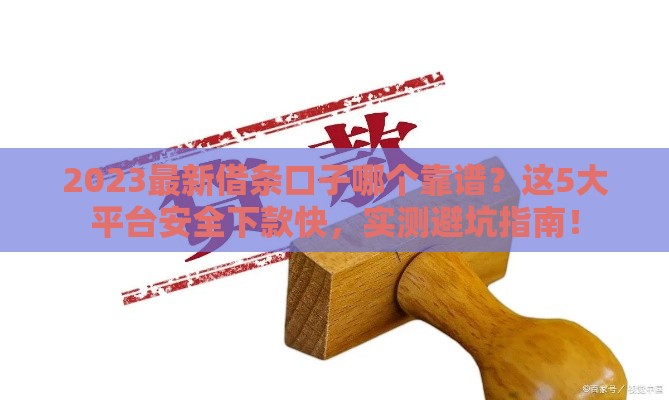2023最新借条口子哪个靠谱？这5大平台安全下款快，实测避坑指南！