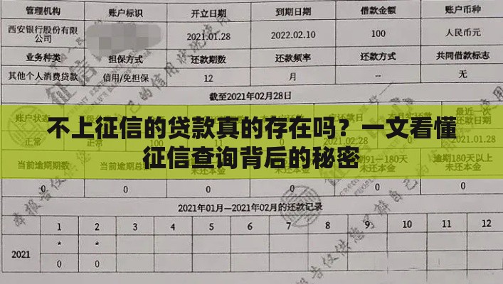 不上征信的贷款真的存在吗？一文看懂征信查询背后的秘密
