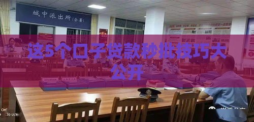 这5个口子贷款秒批技巧大公开