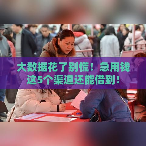 大数据花了别慌！急用钱这5个渠道还能借到！